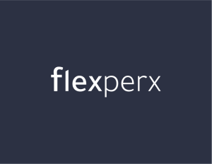 flexperx logo word mark white
