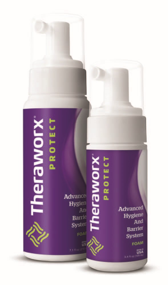 theraworx protect advanced hygiene and barrier system foam bottle Theraworx Protect Foam 7.1oz (210ml)
Theraworx Protect Foam 3.4oz (101ml) – Also available fragrance free